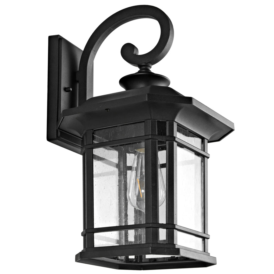 SAFAVIEH Cendra Outdoor Wall Lantern  Clear / Black Image 1