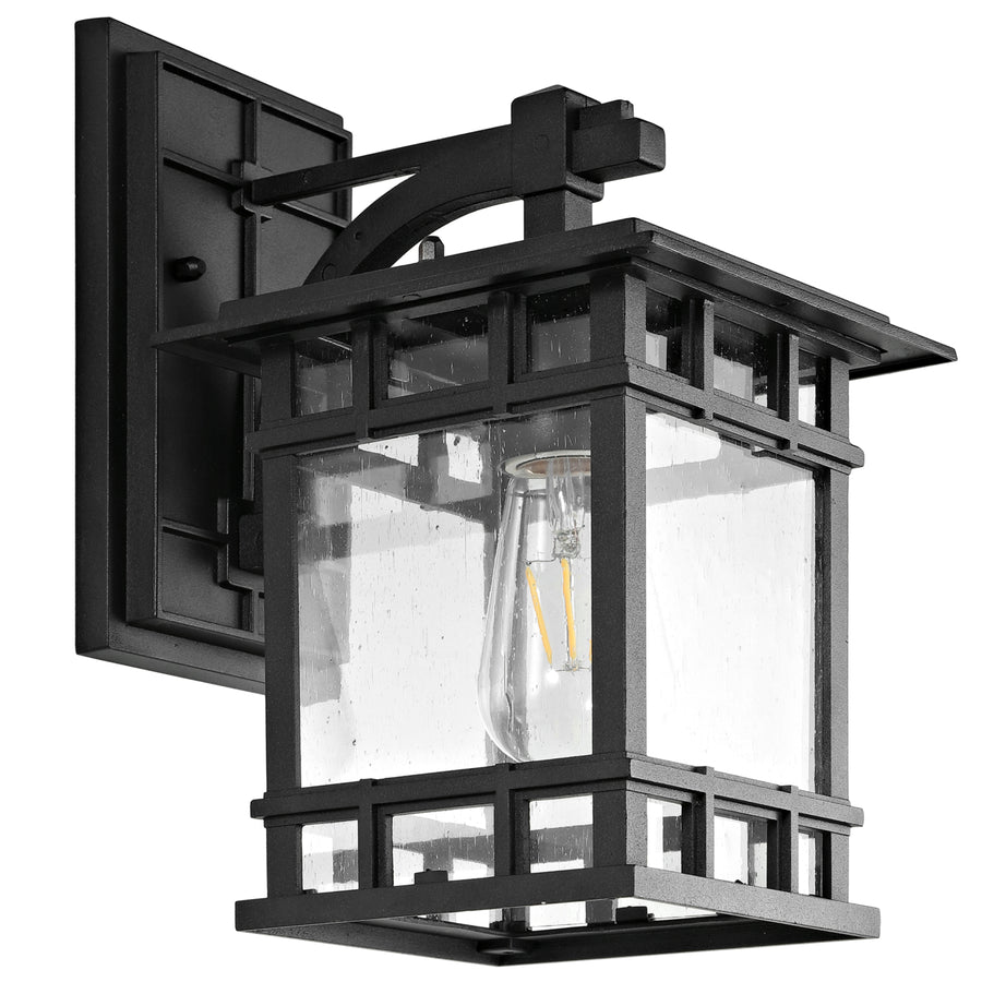 SAFAVIEH Grayter Outdoor Wall Lantern  Clear / Black Image 1