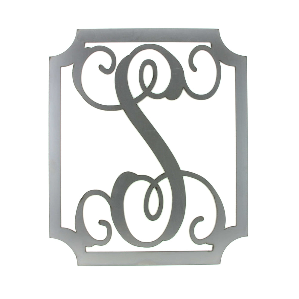 Rectangle Single Letter Monogram - Custom Metal Sign for Image 2