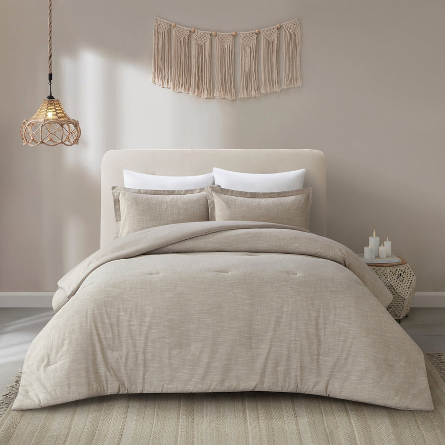 Aalayah Comforter Set -Exceptionally Cozy , Solid Neutral Color Image 1