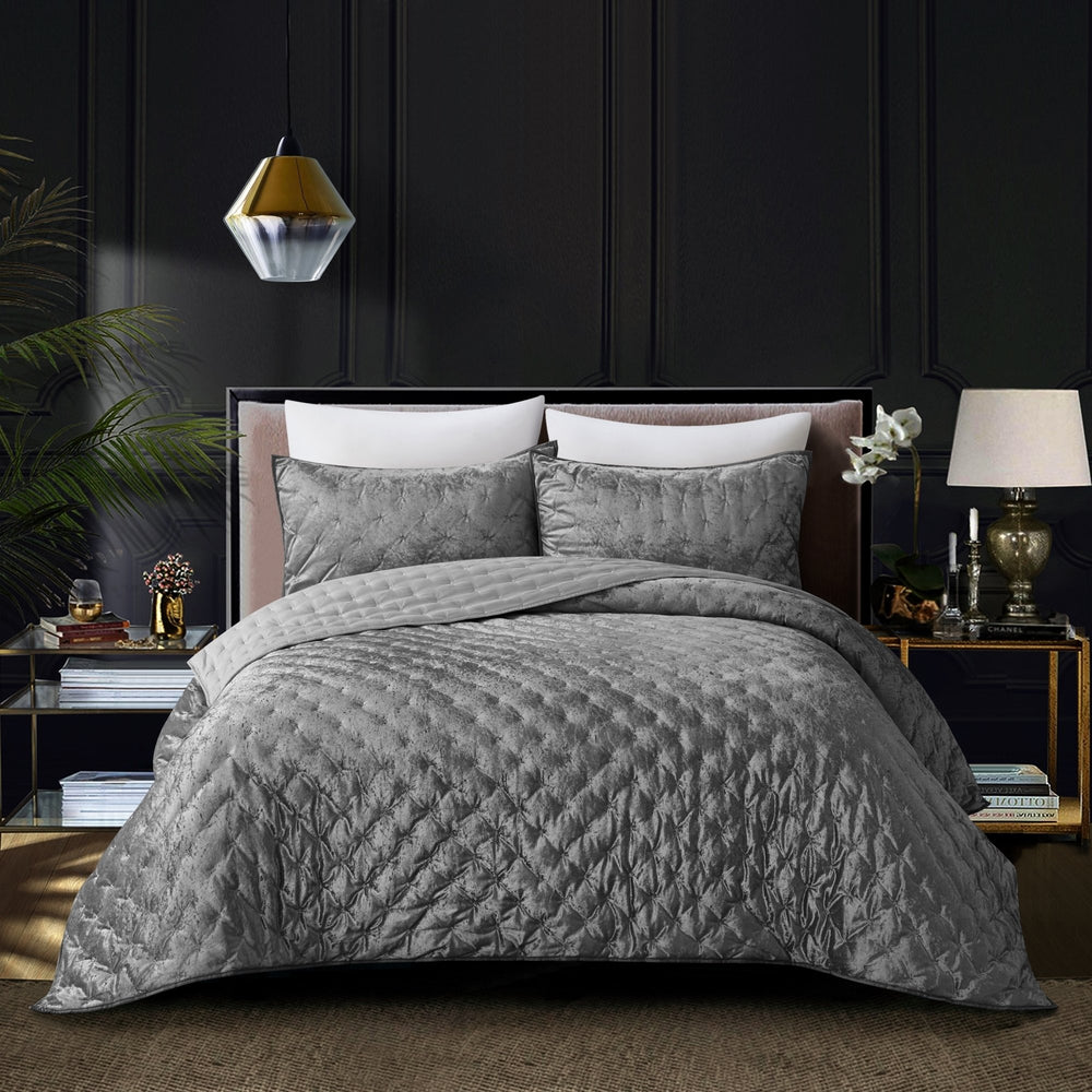Meagan Comforter Set -Crushed Velvet , Soft and Shiny Image 2