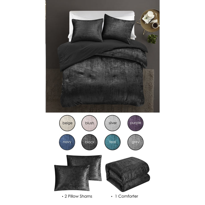 Aashvi Comforter Set -Crinkle Velvet , Luxuriously Shiny Image 9