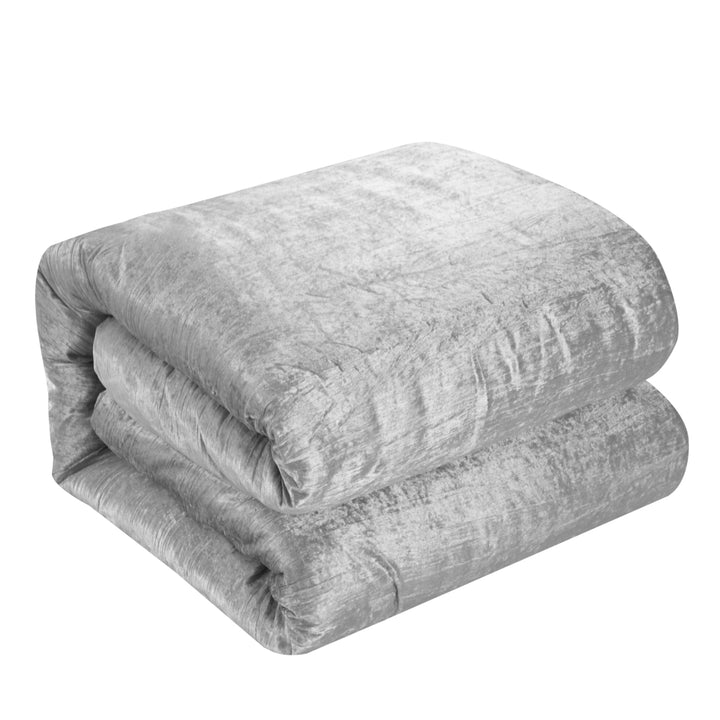Abella 8 Pc Comforter Set -Crinkle Velvet , Soft and Shiny Image 6