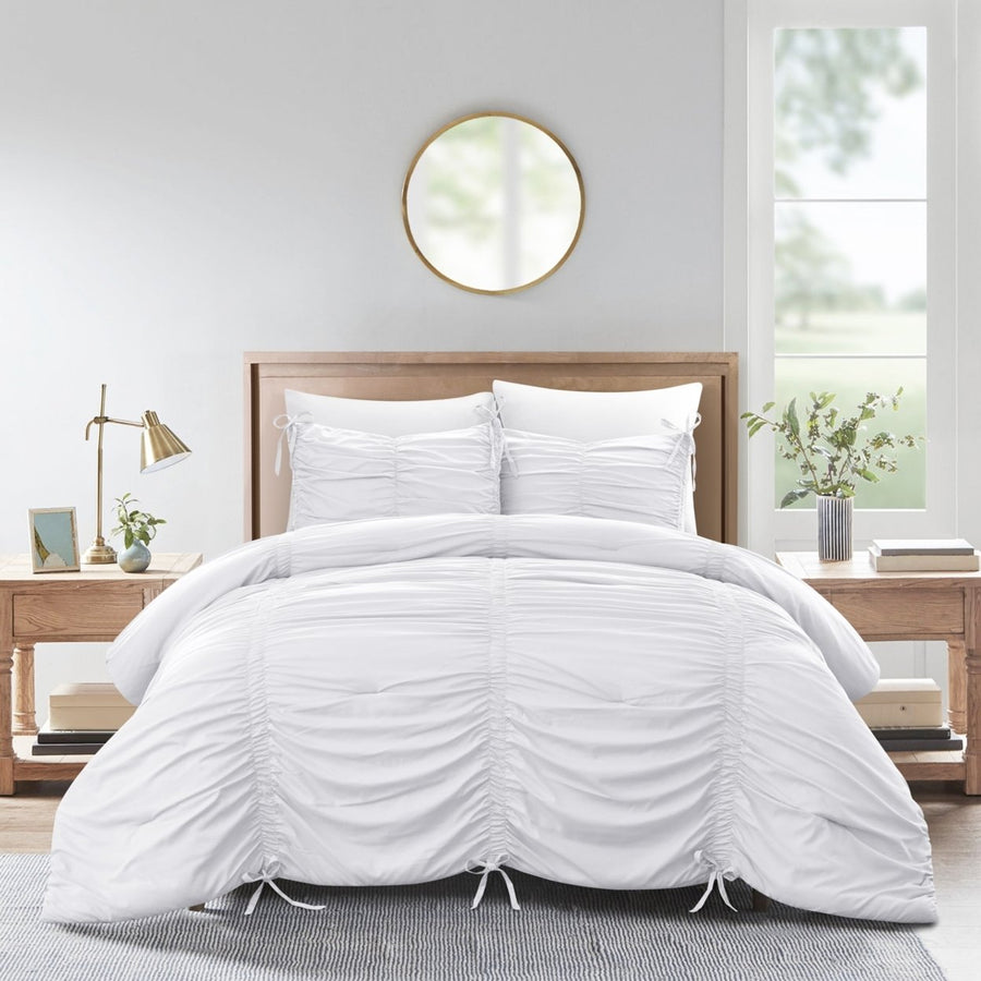 Briseyda Comforter Set- Ruched Ruffle Pleated , Elegantly-styled and Luxurious Image 1