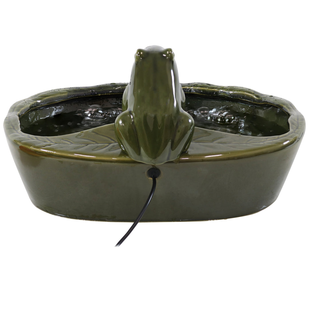 Sunnydaze Frog Glazed Ceramic Outdoor Solar Water Fountain - 7 in Image 10