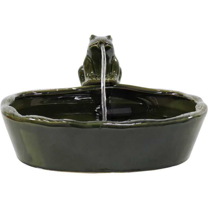 Sunnydaze Frog Glazed Ceramic Outdoor Solar Water Fountain - 7 in Image 11