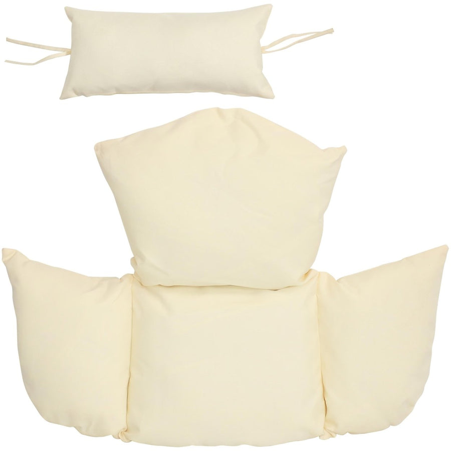 Sunnydaze Penelope and Oliver Egg Chair Replacement Cushions - Cream Image 1