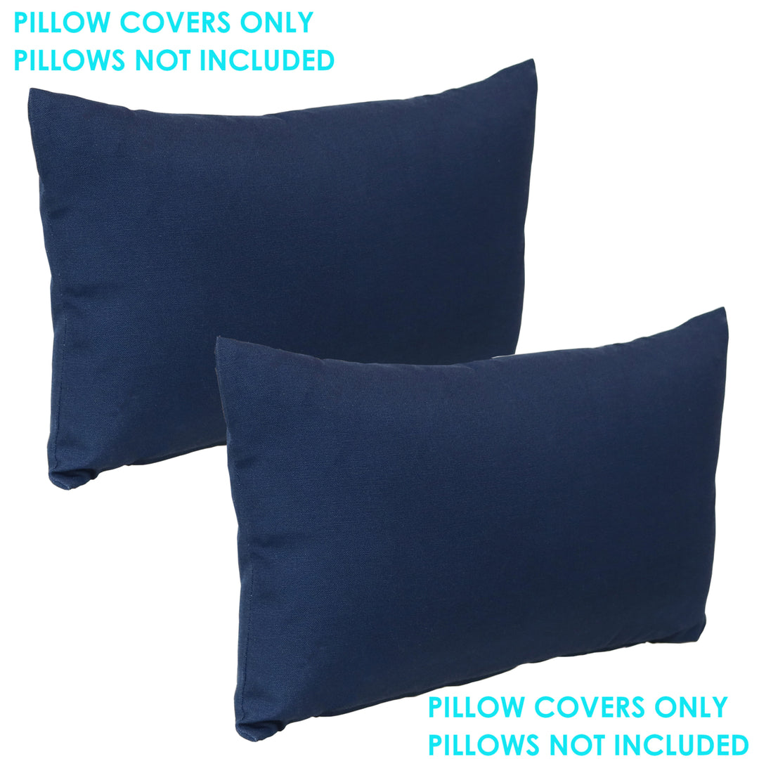 Sunnydaze Lumbar Throw Pillow Cover - 20 in - Navy - Set of 2 Image 6