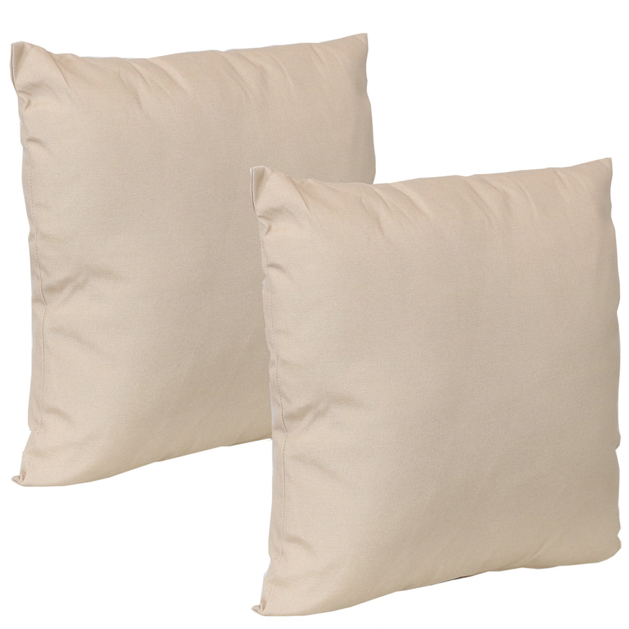 Sunnydaze 2 Indoor/Outdoor Decorative Throw Pillows - 17 x 17-Inch - Beige Image 1