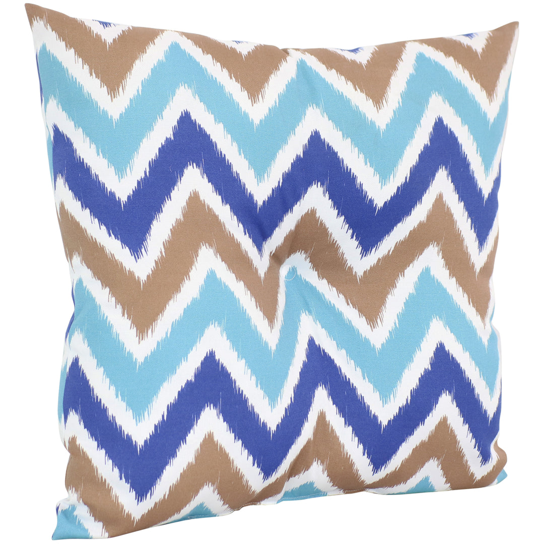 Sunnydaze 2 Indoor/Outdoor Tufted Back Cushions - 19 x 19-Inch - Chevron Bliss Image 6