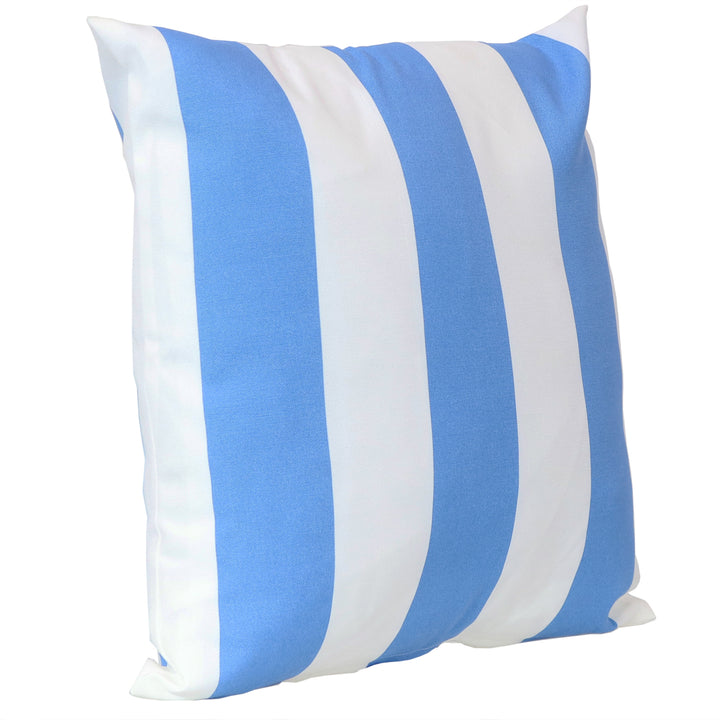 Sunnydaze 2 Outdoor Decorative Throw Pillows - 17 x 17-Inch - Beach-Bound Stripe Image 6