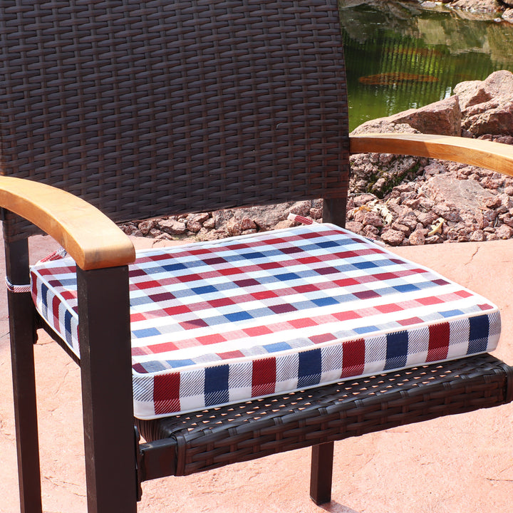 Sunnydaze Outdoor Square Seat Cushion - 17 in - Americano - Set of 2 Image 8