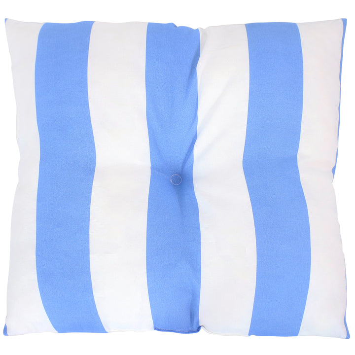 Sunnydaze 2 Outdoor Tufted Back Cushions - 19 x 19-Inch - Beach-Bound Stripe Image 9