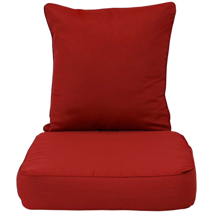 Sunnydaze Indoor/Outdoor Polyester Back and Seat Cushions - Red Image 7