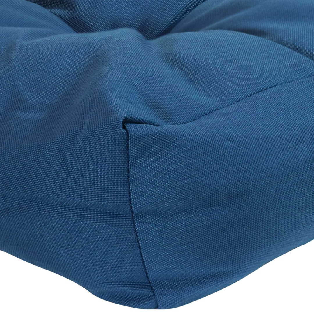 Sunnydaze Outdoor Square Olefin Tufted Seat Cushions - Blue - Set of 2 Image 5