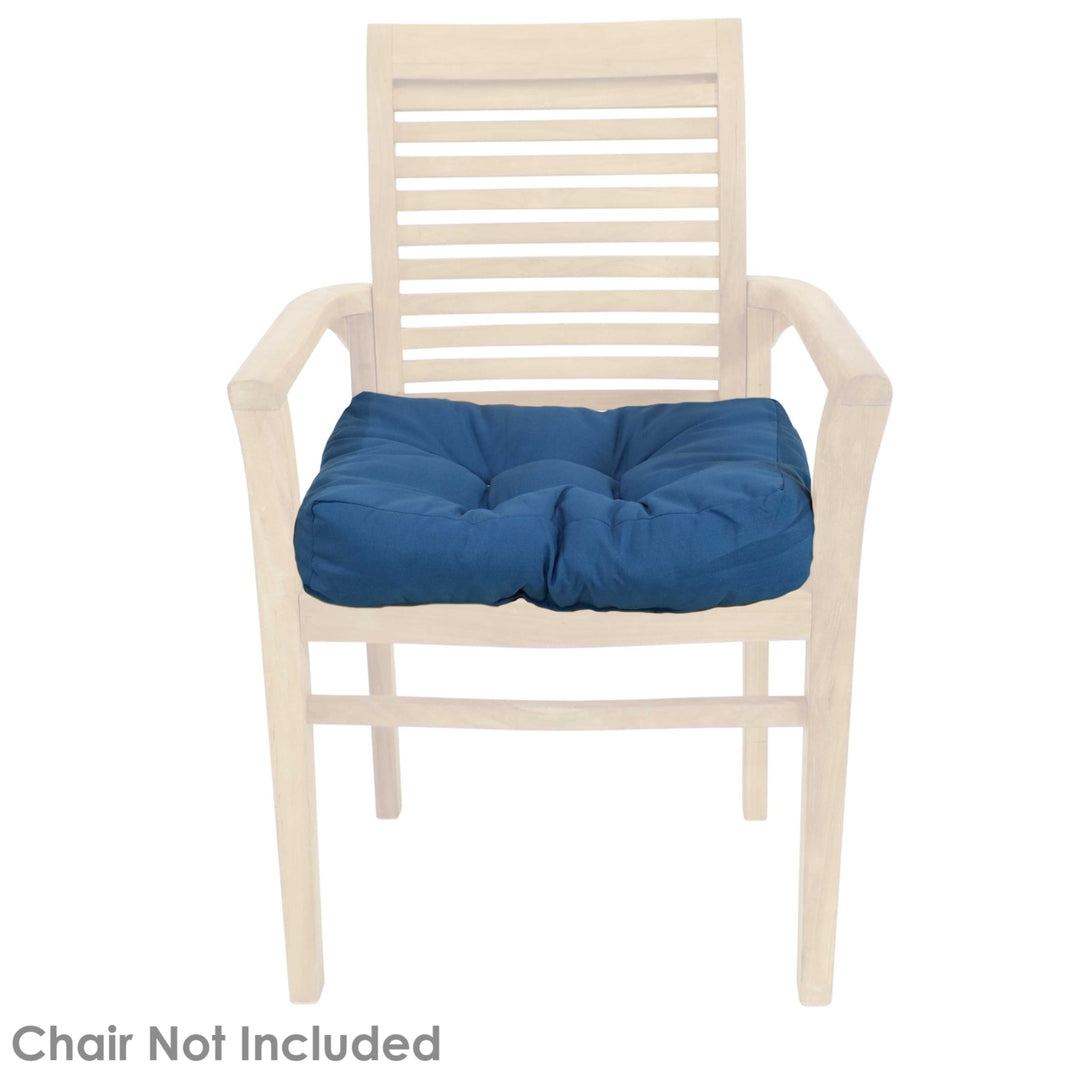 Sunnydaze Outdoor Square Olefin Tufted Seat Cushions - Blue - Set of 2 Image 7