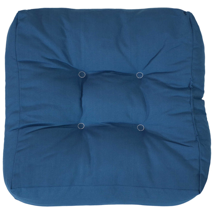 Sunnydaze Outdoor Square Olefin Tufted Seat Cushions - Blue - Set of 2 Image 8