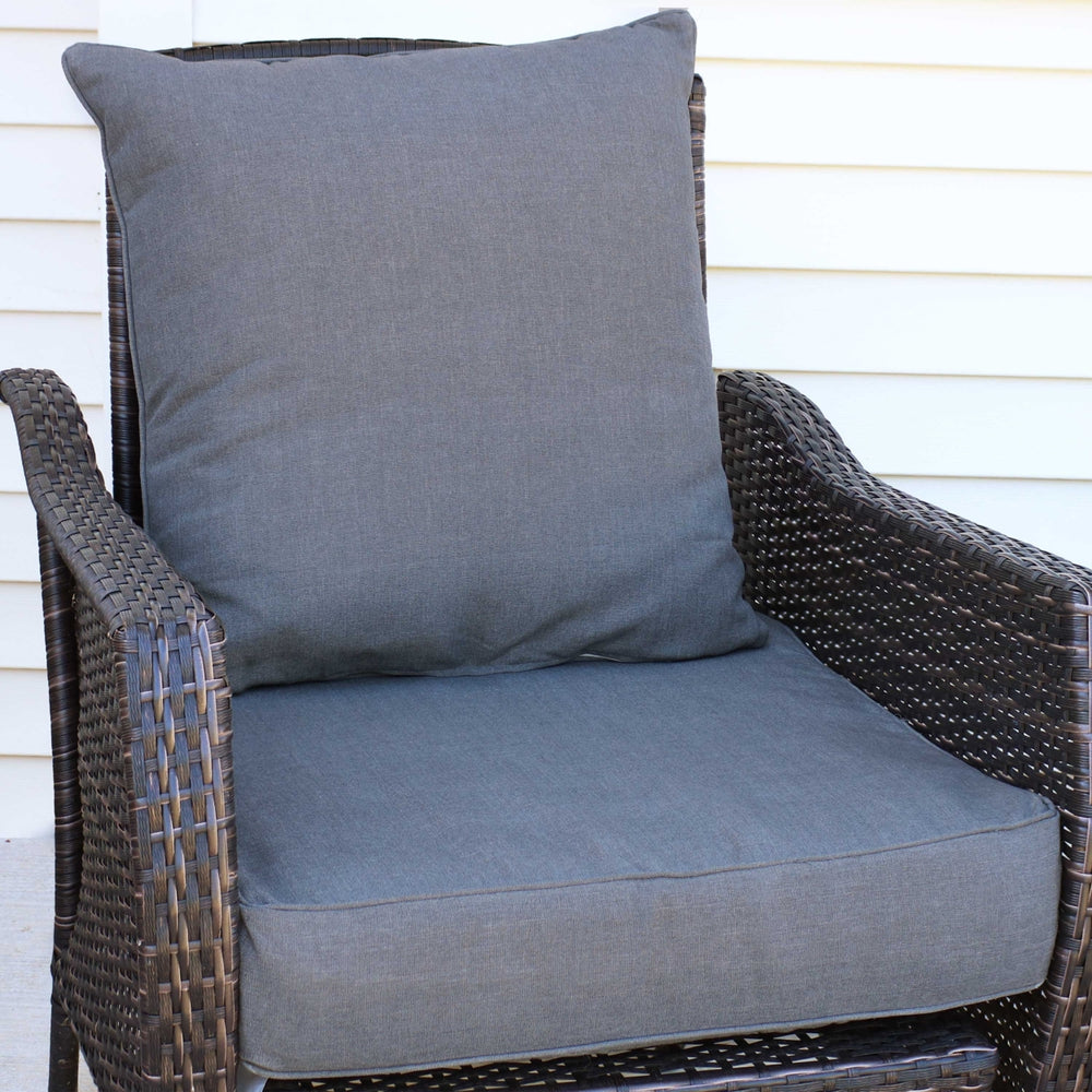 Sunnydaze Indoor/Outdoor Polyester Back and Seat Cushions - Gray Image 2