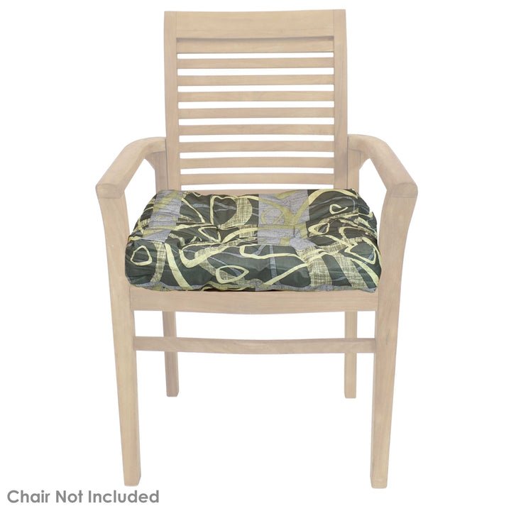 Sunnydaze Outdoor Square Tufted Seat Cushion - Modern Jazz - Set of 2 Image 7