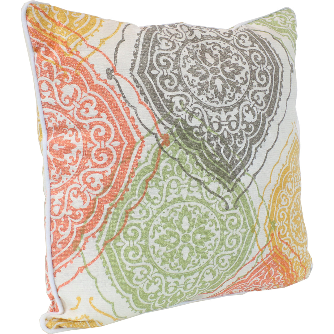Sunnydaze 2 Indoor/Outdoor Throw Pillows - 16-Inch - Muted Damask Mandalas Image 6