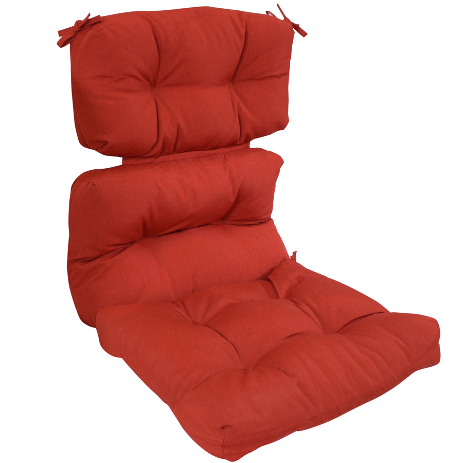 Sunnydaze Indoor/Outdoor Olefin Tufted High-Back Chair Cushion - Red Image 1