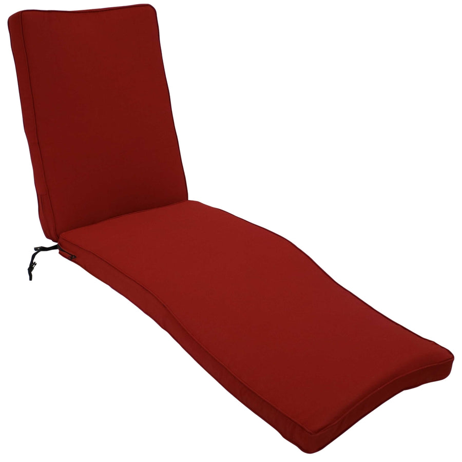 Sunnydaze Indoor/Outdoor Olefin Chaise Lounge Chair Cushion - Red Image 1
