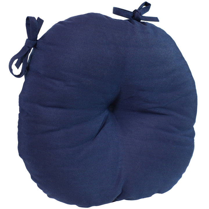 Sunnydaze Outdoor Round Bistro Seat Cushions - Blue - Set of 2 Image 6