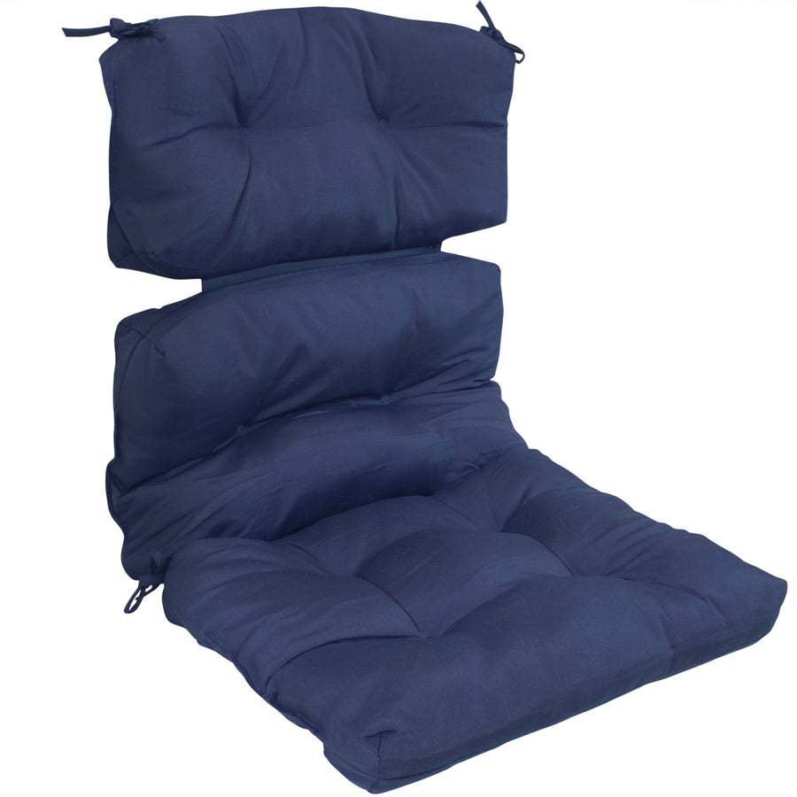 Sunnydaze Indoor/Outdoor Olefin Tufted High-Back Chair Cushion - Blue Image 1