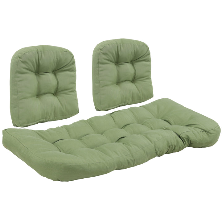 Sunnydaze Indoor/Outdoor Olefin 3-Piece Tufted Settee Cushion Set - Green Image 6
