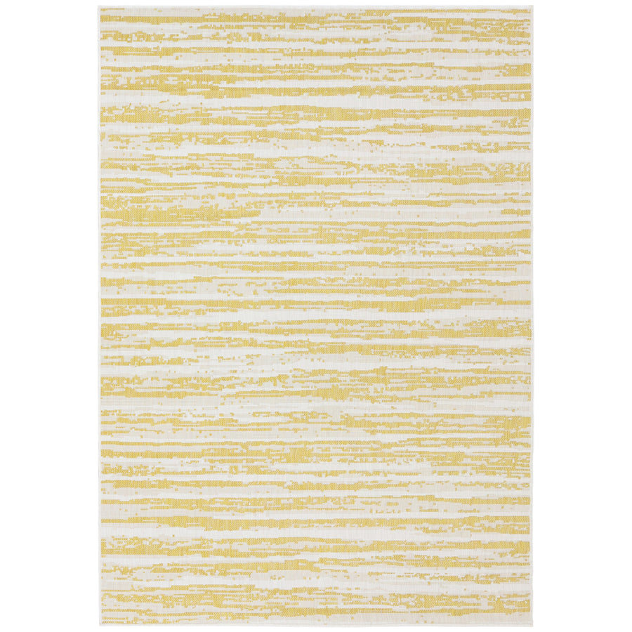 Sunnydaze Abstract Impression Outdoor Area Rug - Golden Fire - 7 ft x 10 ft Image 1