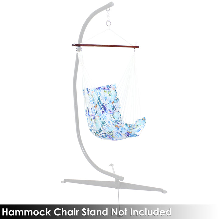 Sunnydaze Polyester Hammock Chair with Spreader Bar/Cushion Back - Parrot Image 9