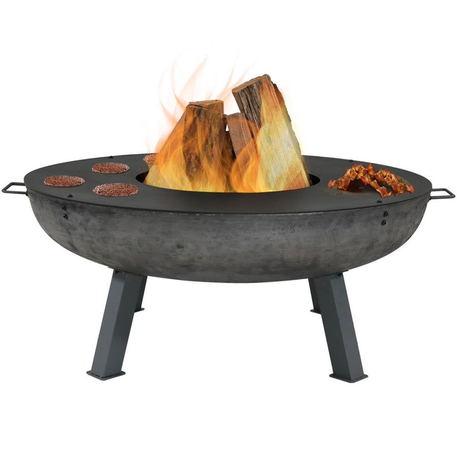 Sunnydaze 40 in Cast Iron Fire Pit Bowl with Cooking Ledge Image 1