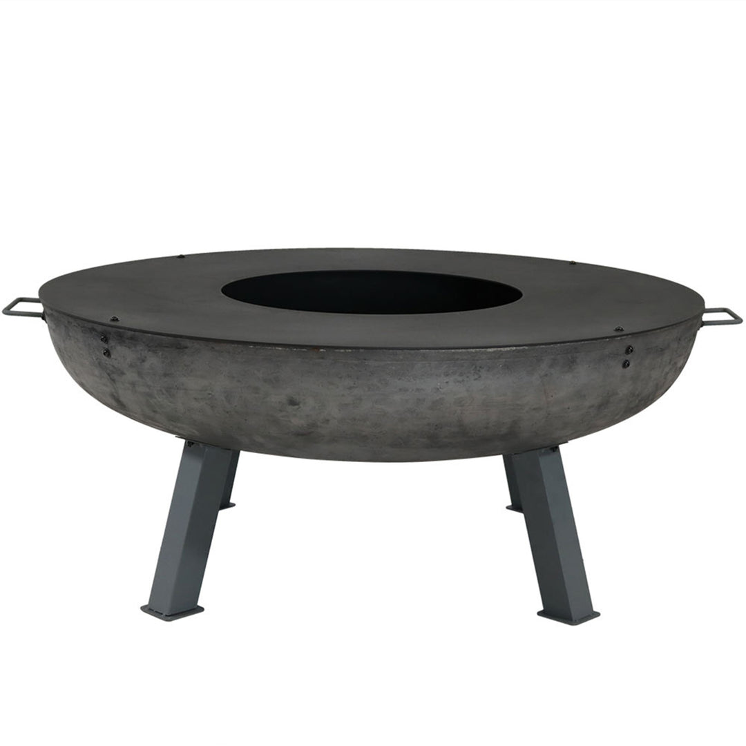 Sunnydaze 40 in Cast Iron Fire Pit Bowl with Cooking Ledge Image 8