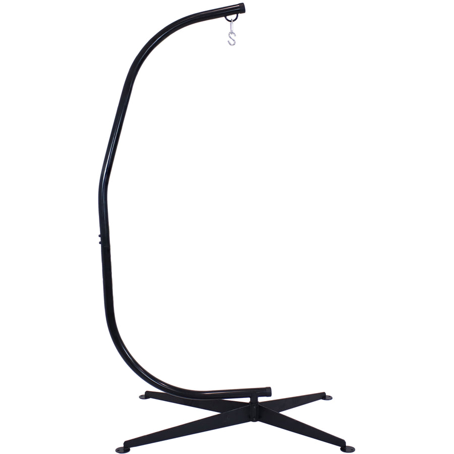 Sunnydaze Powder-Coated Steel Hammock Chair C-Stand - Black - 84 in Image 1