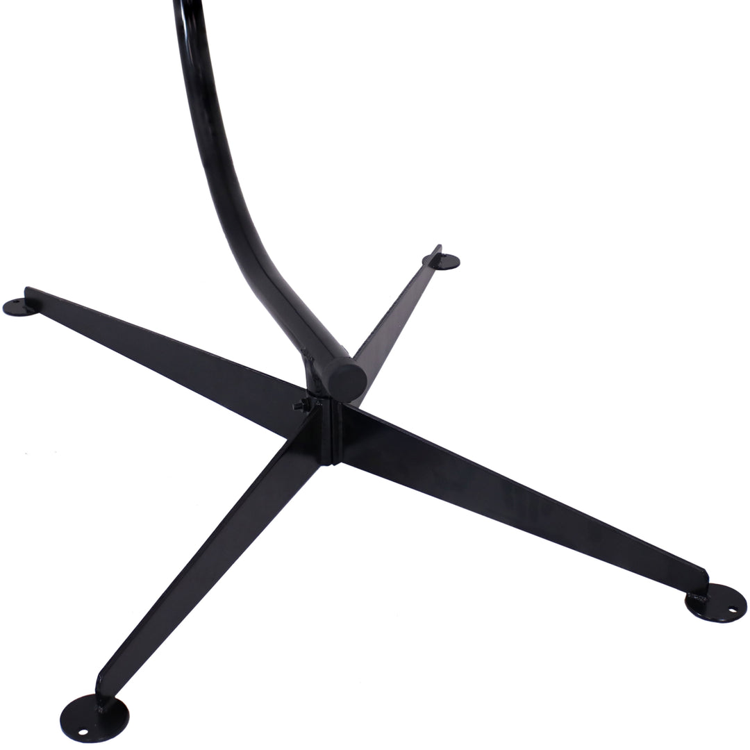 Sunnydaze Powder-Coated Steel Hammock Chair C-Stand - Black - 84 in Image 6