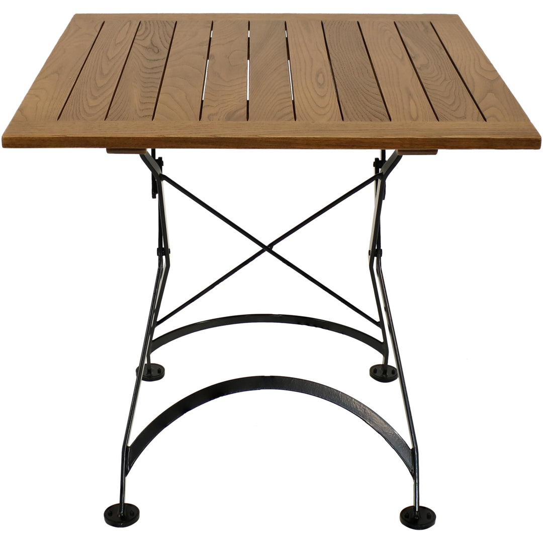 Sunnydaze 31.5 in European Chestnut Wood Folding Square Patio Bistro Table Image 8