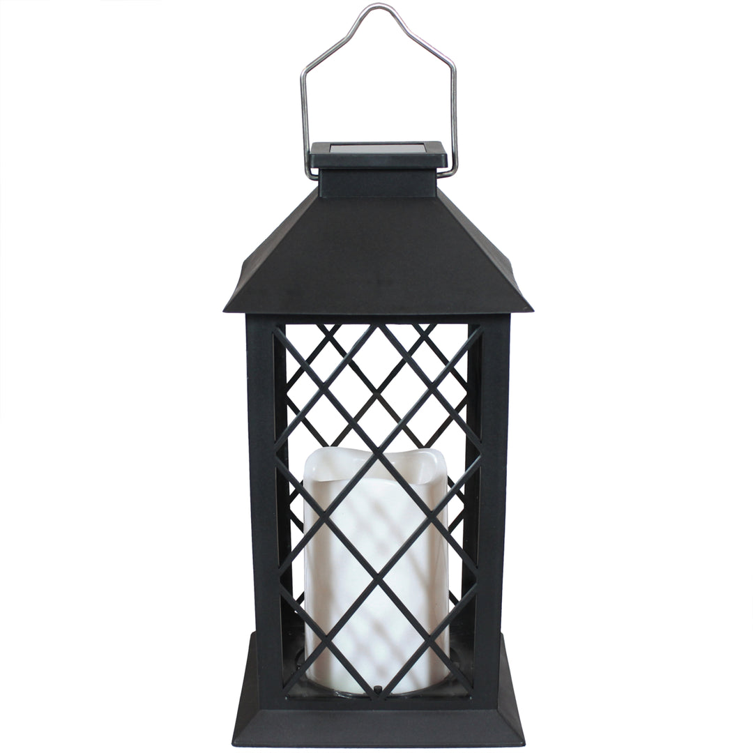 Sunnydaze Concord Outdoor Solar Candle Lantern - 11 in - Black - Set of 2 Image 8