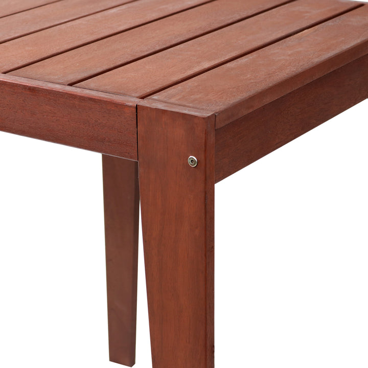 Sunnydaze 23.5 in Meranti Wood with Mahogany Finish Square Patio Side Table Image 5