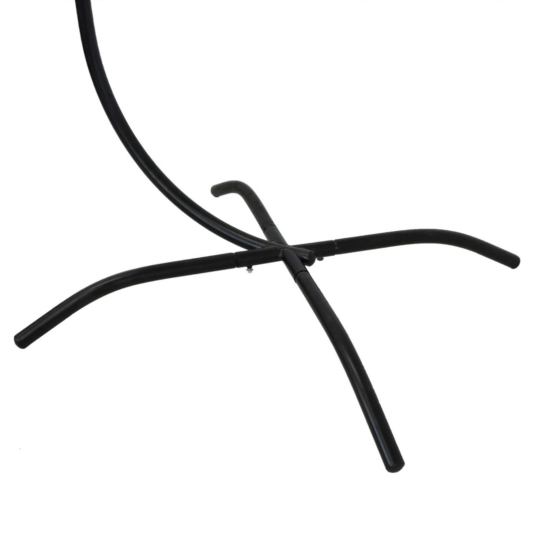 Sunnydaze X-Base Powder-Coated Steel Curved Egg Chair Stand - 81 in Image 5