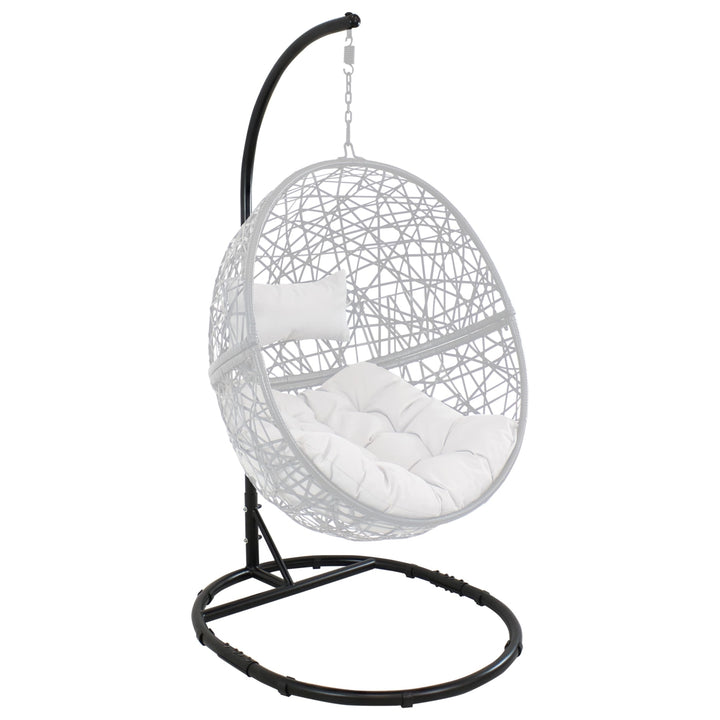 Sunnydaze Rounded Base Powder-Coated Steel Egg Chair Stand - 76 in Image 7