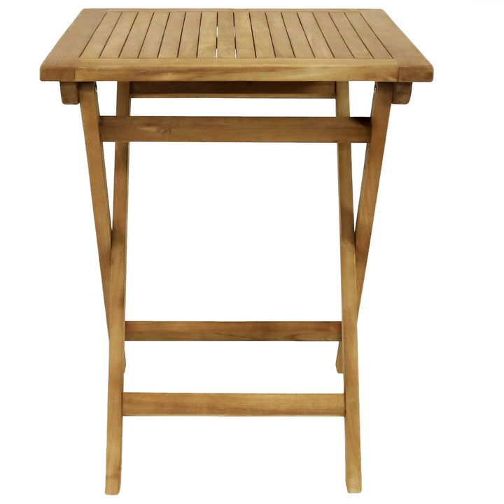 Sunnydaze 24 in Casual Solid Teak Wood Square Patio Dining Image 6