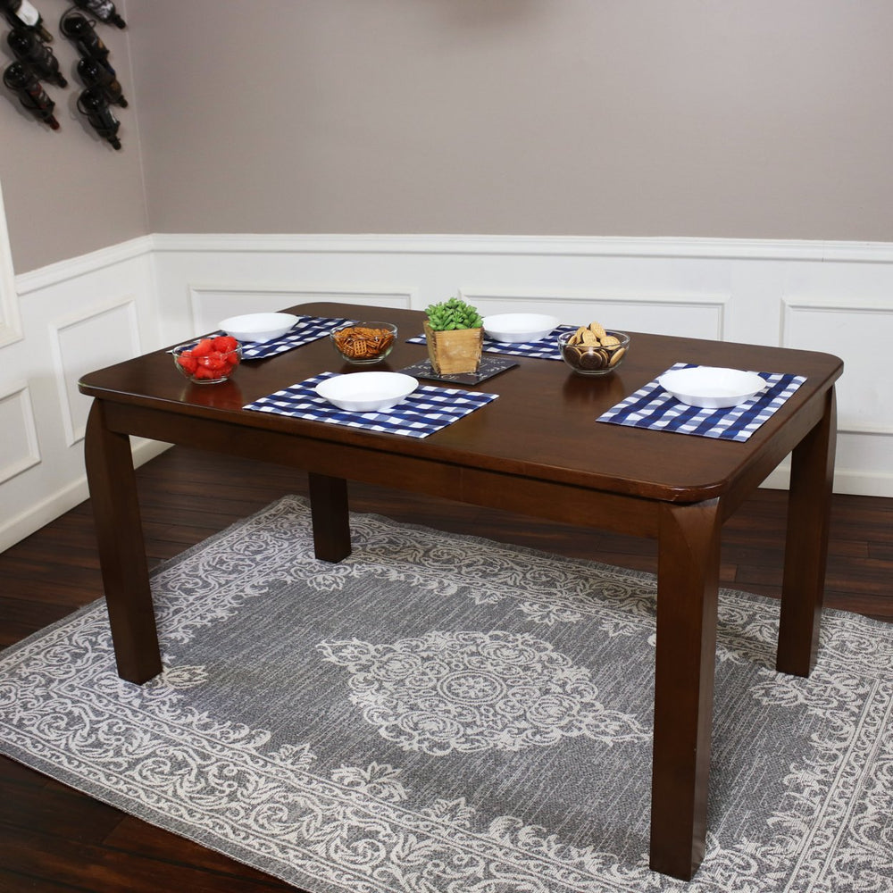 Sunnydaze Dorian 5 ft Wooden Mid-Century Modern Dining Table - Dark Walnut Image 2