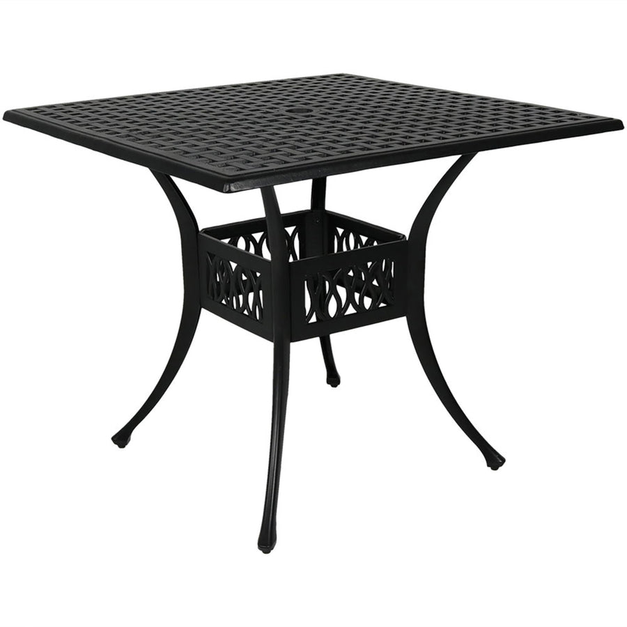 Sunnydaze 35 in Cast Aluminum Square Patio Dining Table - Black Image 1