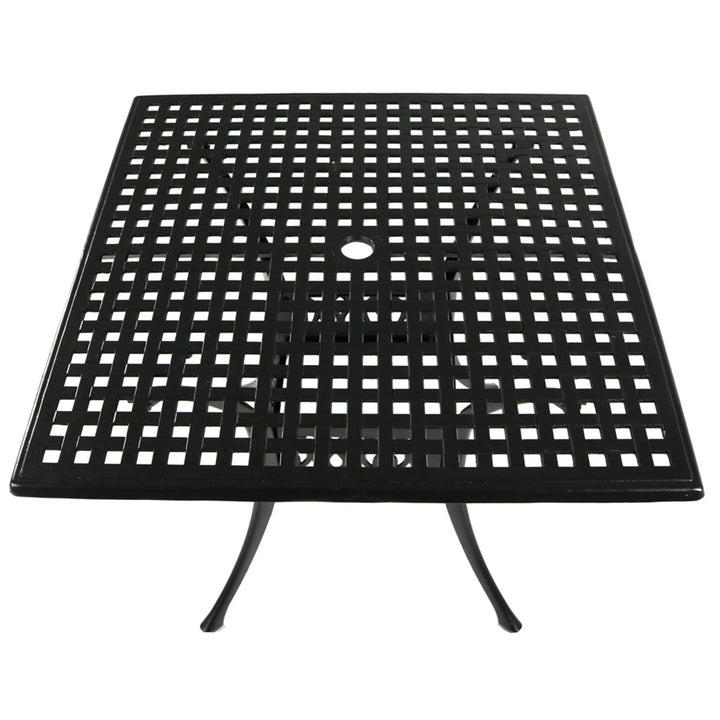 Sunnydaze 35 in Cast Aluminum Square Patio Dining Table - Black Image 10