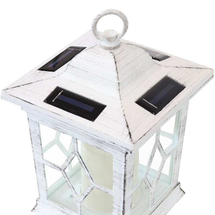 Sunnydaze Lucien Outdoor Solar Candle Lantern - 9 in - White - Set of 4 Image 6