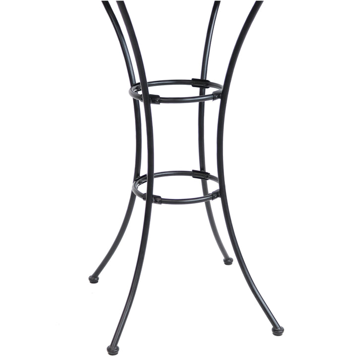Sunnydaze 30 in Elegant Wrought Iron Round Patio Bar-Height Table - Black Image 6
