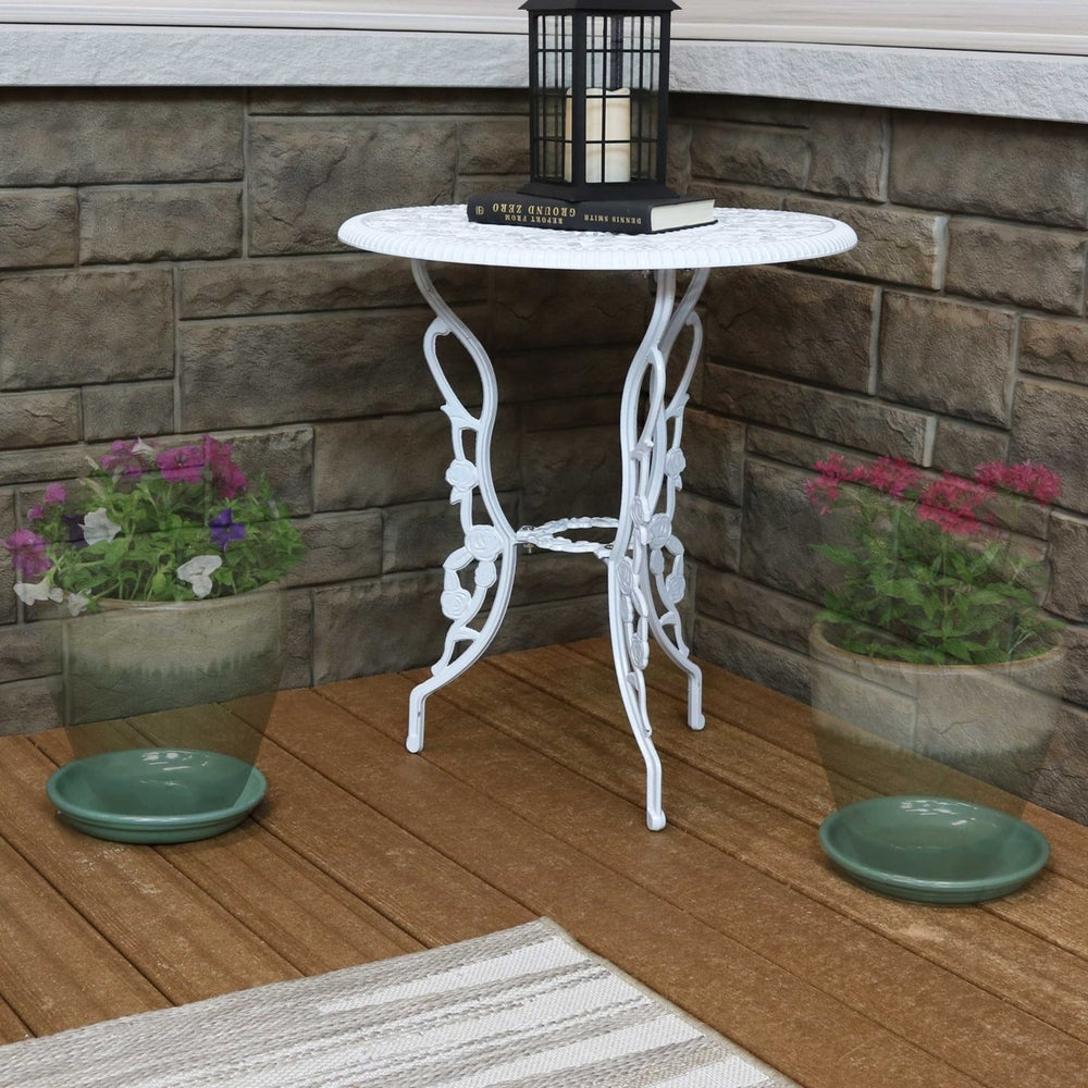 Sunnydaze 7 in Glazed Ceramic Flower Pot/Plant Saucer - Seafoam - Set of 4 Image 2