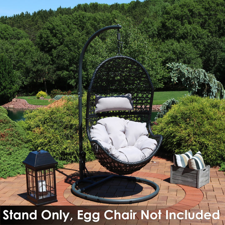 Rounded Base Powder-Coated Steel Egg Chair Stand - 76 in by Sunnydaze Image 8