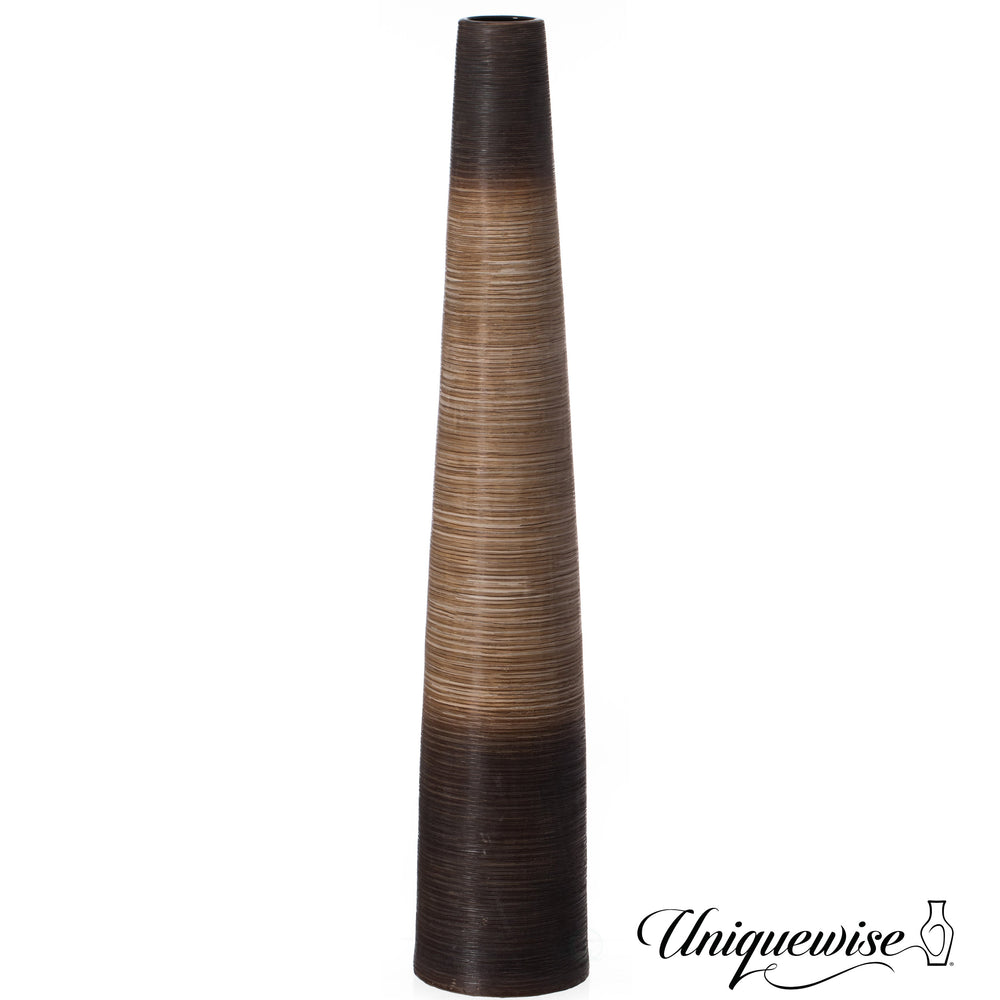Tall Handcrafted Brown Ceramic Floor Vase - Waterproof Cylinder-Shaped Freestanding Design, Ideal for Tall Floral Image 2