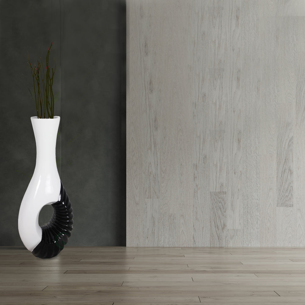 Modern Black and White Large Floor Vase - 43 Inch Tall, Contemporary , Minimalist Design, Elegant Room Accent, Statement Image 2